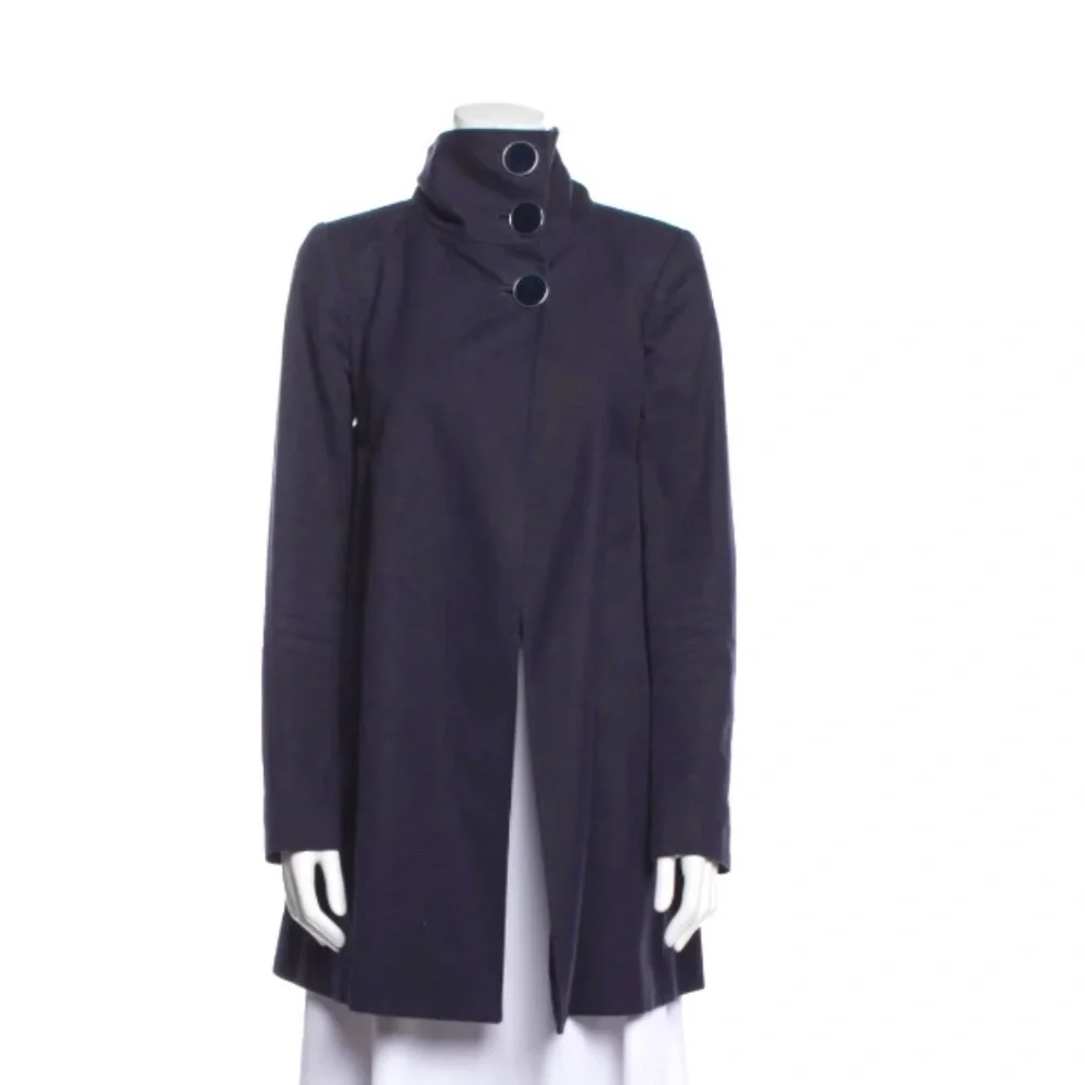 Stella McCartney Swing Thick Cotton Dark Blue Jacket Coat Sz EU 42 US S/ M
